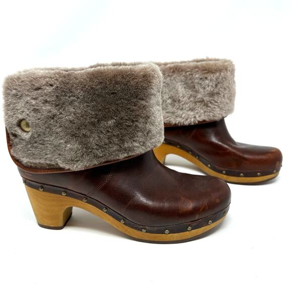 UGG Australia Lynnea II Leather Clog Boots - Picture 4 of 14